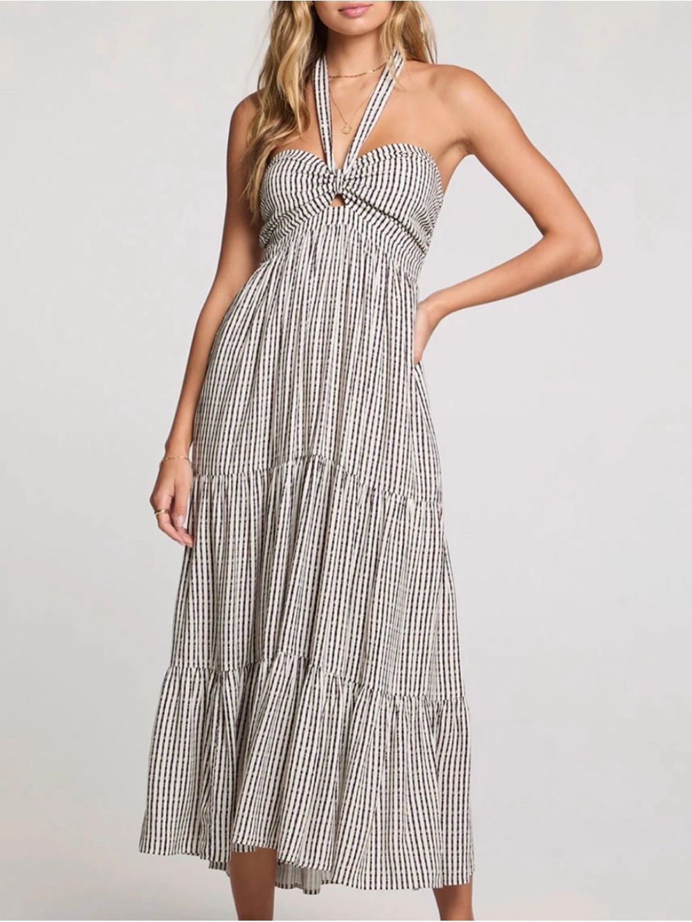Saltwater Luxe black and white stripe maxi